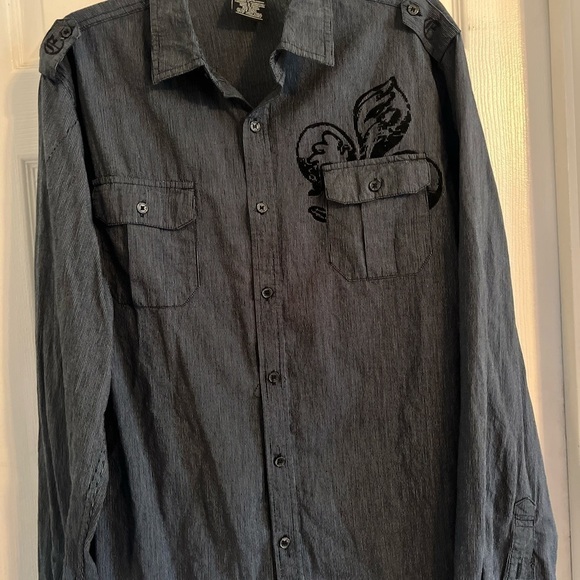 Size XL, Y2K embroidered MMA Elite button down shirt 100% cotton/algodon - Picture 2 of 7